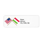 US and Tajikistan Crossed Flags labels