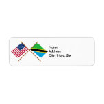 US and Tanzania Crossed Flags labels
