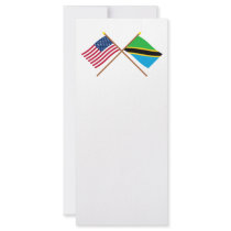 US and Tanzania Crossed Flags Custom Rack Card