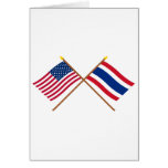 US and Thailand Crossed Flags cards
