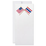 US and Thailand Crossed Flags Rack Card Design