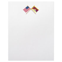 US and Tibet Crossed Flags letterhead