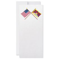 US and Tibet Crossed Flags Full Color Rack Card