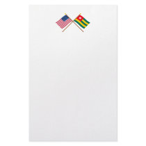 US and Togo Crossed Flags Stationery