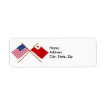 US and Tonga Crossed Flags labels