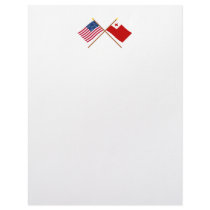 US and Tonga Crossed Flags letterhead