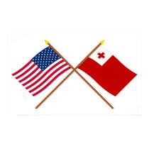US and Tonga Crossed Flags posters