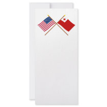 US and Tonga Crossed Flags Custom Rack Cards