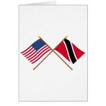 US and Trinidad & Tobago Crossed Flags Cards