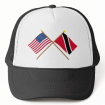 US and Trinidad & Tobago Crossed Flags Mesh Hat