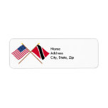 US and Trinidad & Tobago Crossed Flags labels