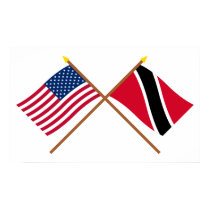 US and Trinidad & Tobago Crossed Flags posters