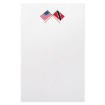 US and Trinidad &amp; Tobago Crossed Flags Customized Stationery