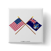 US and Tristan da Cunha Crossed Flags buttons by Vexillophile US and Tristan da Cunha Crossed Flags buttons