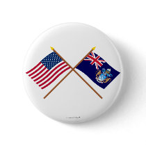 US and Tristan da Cunha Crossed Flags buttons by Vexillophile US and Tristan da Cunha Crossed Flags buttons