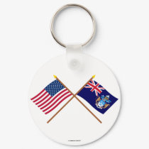 US and Tristan da Cunha Crossed Flags keychains by Vexillophile US and Tristan da Cunha Crossed Flags keychains