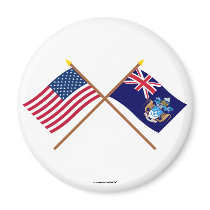 US and Tristan da Cunha Crossed Flags magnets by Vexillophile US and Tristan da Cunha Crossed Flags magnets