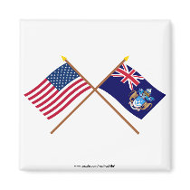 US and Tristan da Cunha Crossed Flags magnets by Vexillophile US and Tristan da Cunha Crossed Flags magnets
