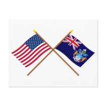 US and Tristan da Cunha Crossed Flags postcards by Vexillophile US and Tristan da Cunha Crossed Flags postcards