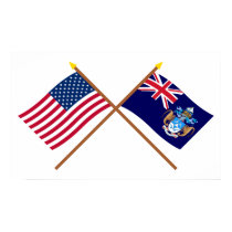 US and Tristan da Cunha Crossed Flags posters