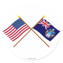 US and Tristan da Cunha Crossed Flags stickers by Vexillophile US and Tristan da Cunha Crossed Flags stickers