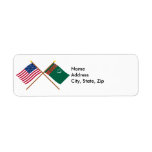 US and Turkmenistan Crossed Flags labels