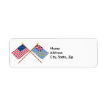US and Tuvalu Crossed Flags labels