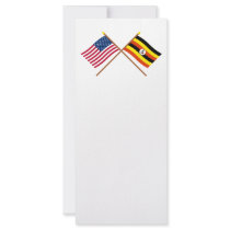 US and Uganda Crossed Flags Customized Rack Card