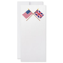 US and United Kingdom Crossed Flags Full Color Rack Card