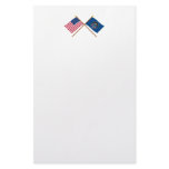 US and Utah Crossed Flags Custom Stationery