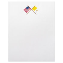 US and Vatican City Crossed Flags letterhead
