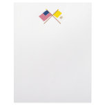 US and Vatican City Crossed Flags Letterhead Template