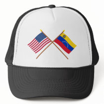 US and Venezuela Crossed Flags Hat