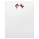 US and Venezuela Crossed Flags Letterhead Template