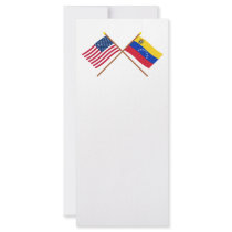 US and Venezuela Crossed Flags Full Color Rack Card