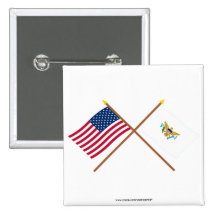 US and Virgin Islands Crossed Flags Pins