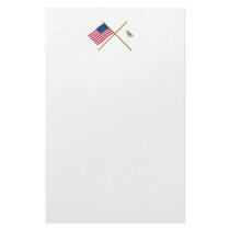 US and Virgin Islands Crossed Flags stationery
