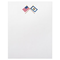 US and West Virginia Crossed Flags letterhead