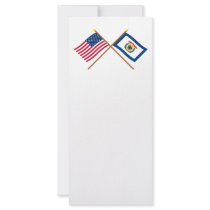 US and West Virginia Crossed Flags rack cards