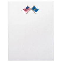 US and Wisconsin Crossed Flags Customized Letterhead