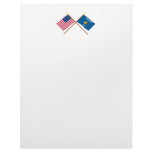 US and Wisconsin Crossed Flags Customized Letterhead