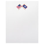 US and Wyoming Crossed Flags Custom Letterhead