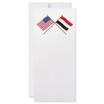 US and Yemen Crossed Flags Rack Card Template