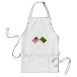US and Zambia Crossed Flags Aprons