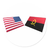 US & Angola Flags stickers