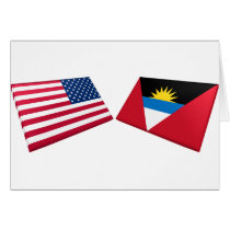 US & Antigua and Barbuda Flags Cards