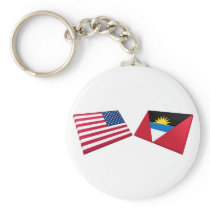 US & Antigua and Barbuda Flags Keychains