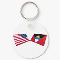 US & Antigua and Barbuda Flags keychains by Vexillophile US & Antigua and Barbuda Flags keychains