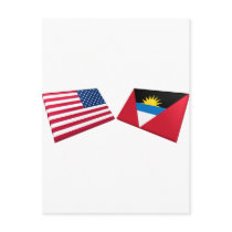 US & Antigua and Barbuda Flags postcards