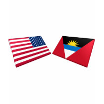 US & Antigua and Barbuda Flags t-shirts